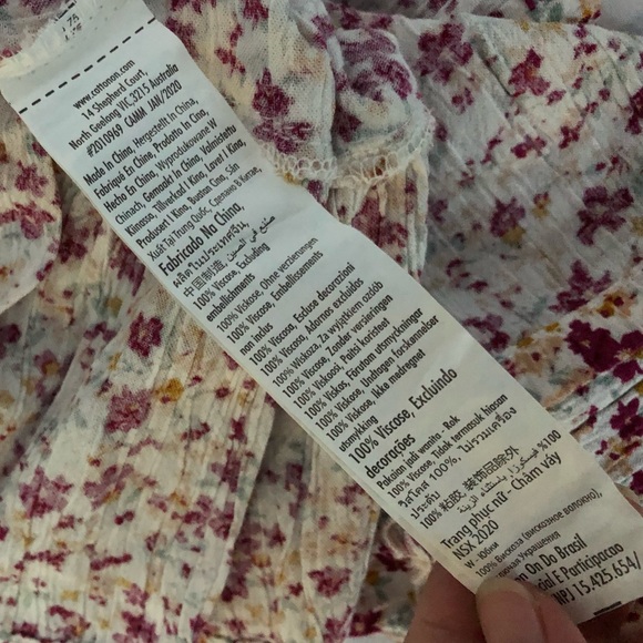 COTTON ON 90s style Pink Floral Viscose Mini Skirt, Y2K, flowers, tie up Size XS - Picture 7 of 8